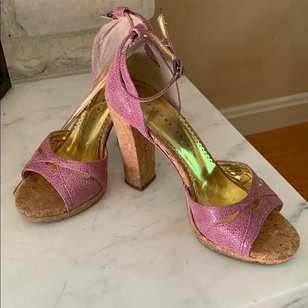 Martinez Valero Pink Glitter Heels